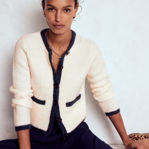 Holly Boucle Knitted Jacket-Warm Ivory, Boucle