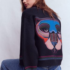 Abi Jacquard Cardigan-Navy, Tiger