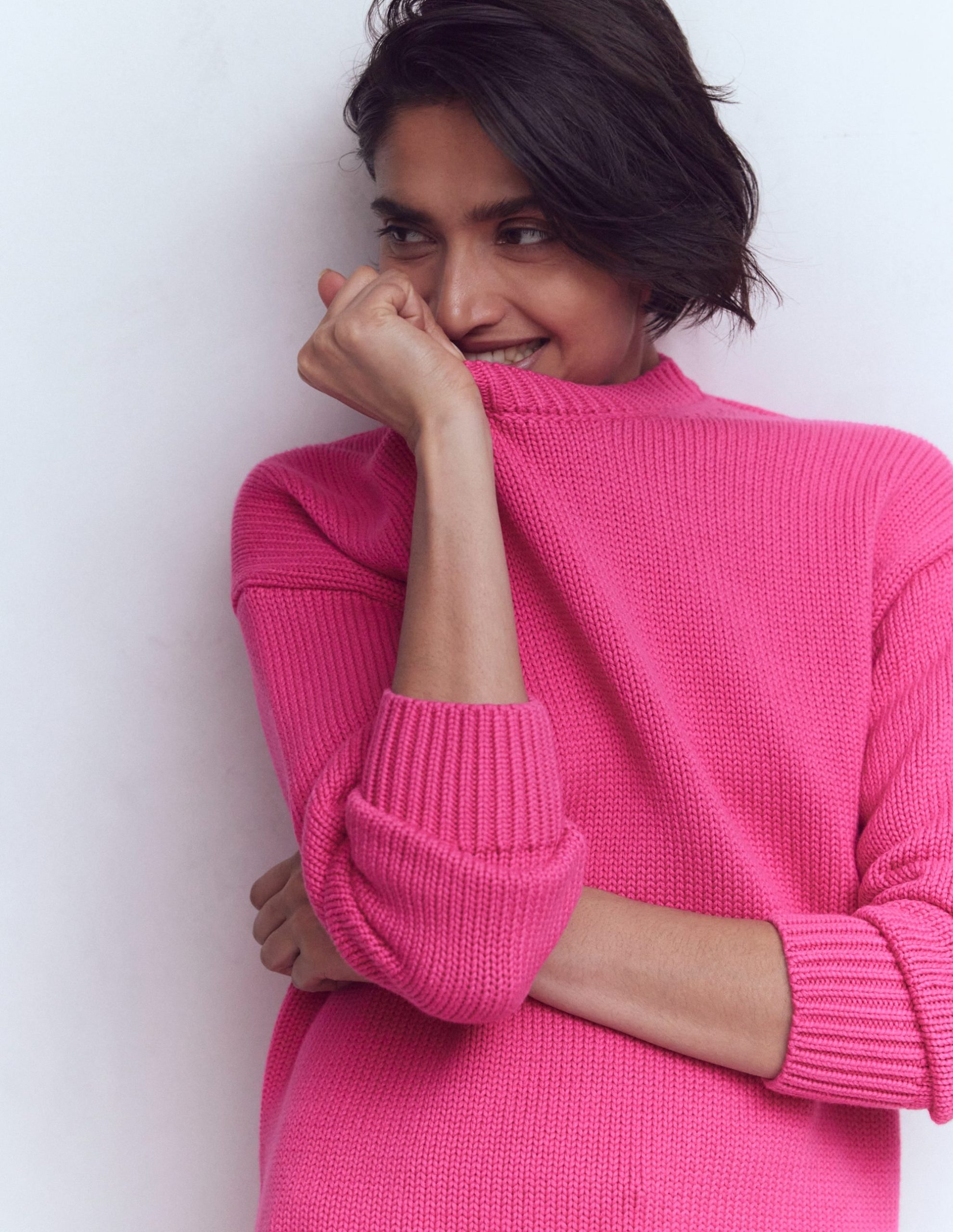 Lucy Oversized Cotton Jumper-Pink Peony - Image 2
