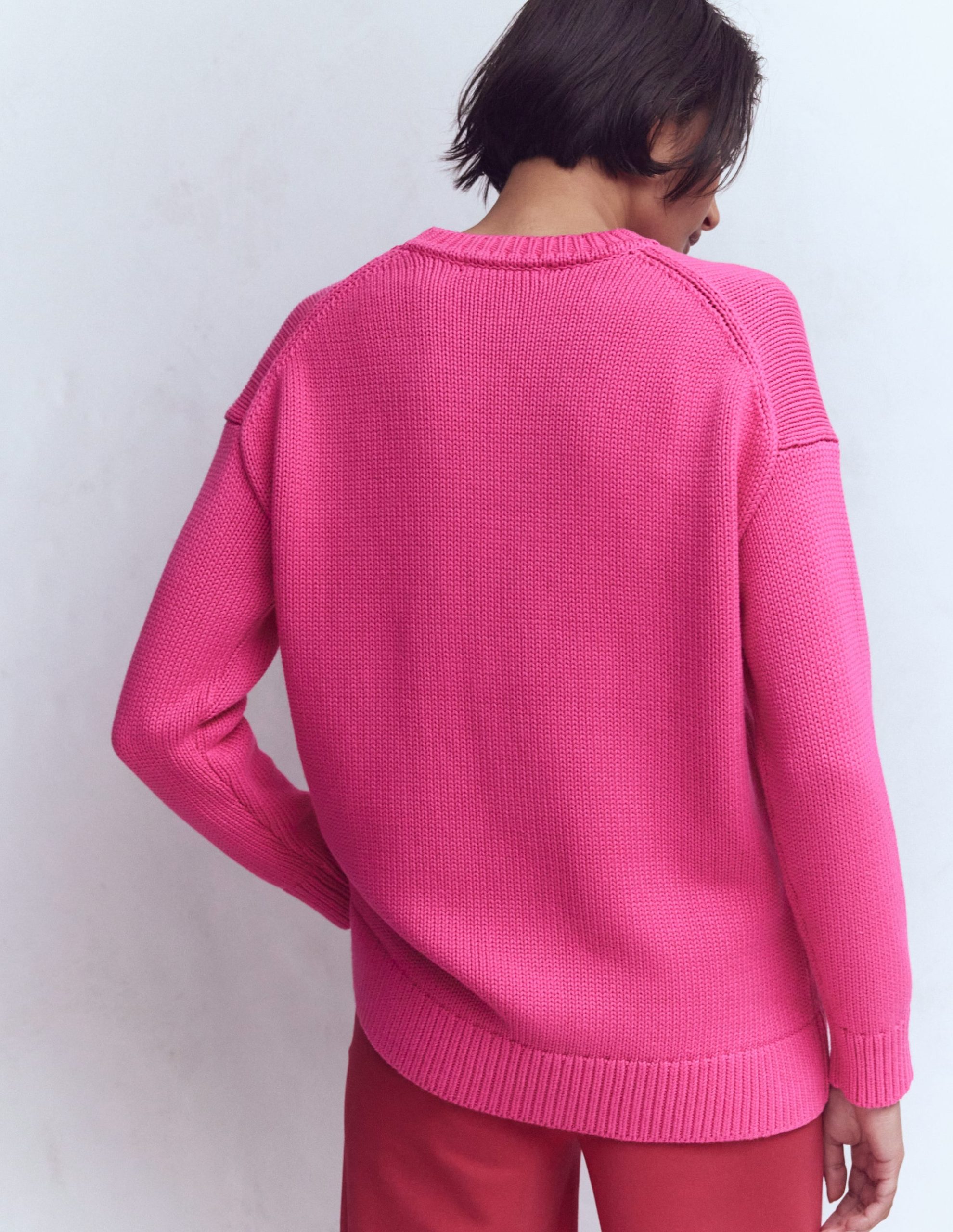 Lucy Oversized Cotton Jumper-Pink Peony - Image 3